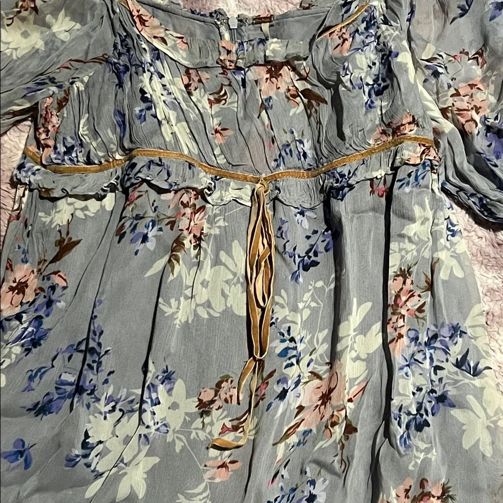 Free People Marney Mini Dress in Blue Combo - Picture 7 of 16